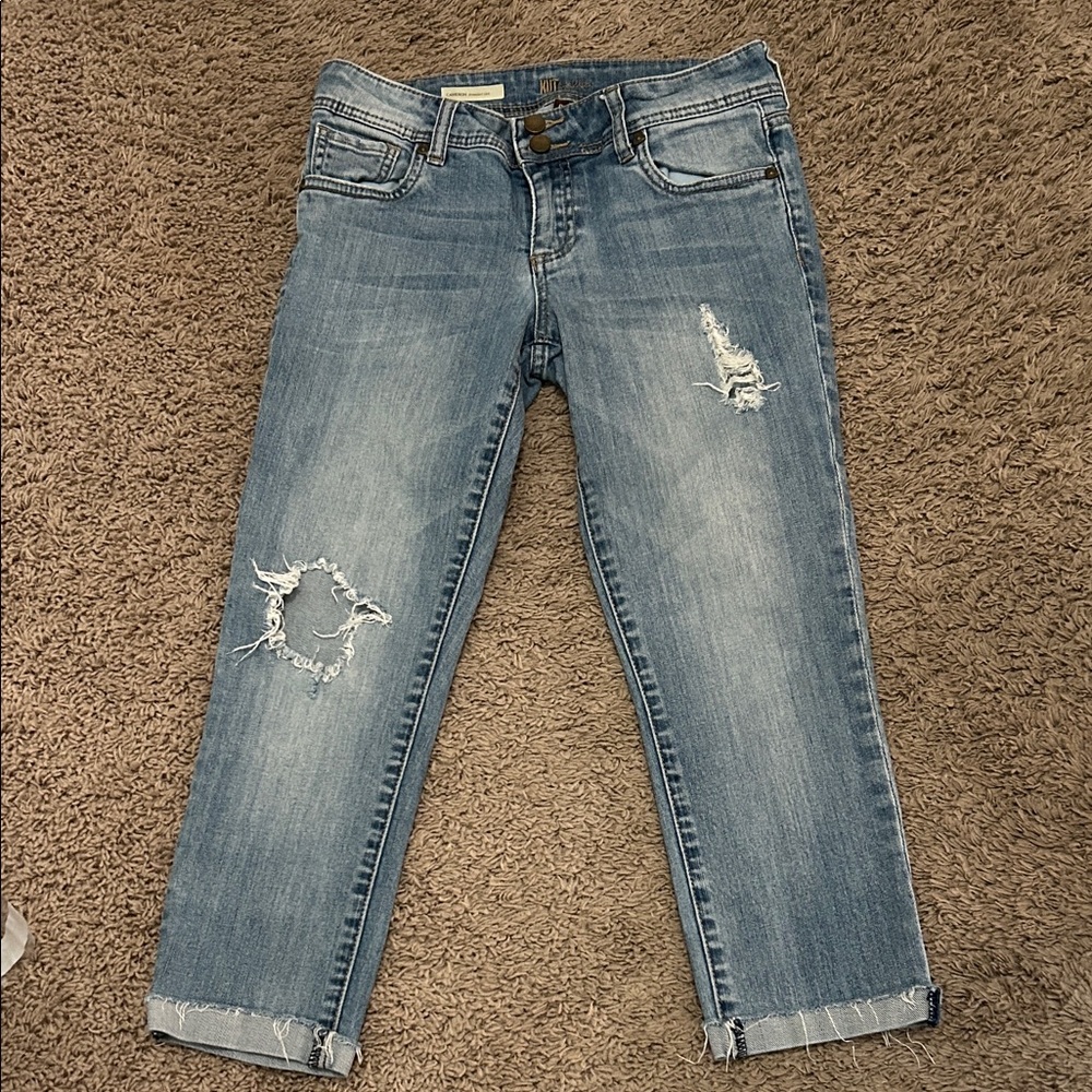 Kut from the Kloth Light Blue Distressed Ankle Jeans